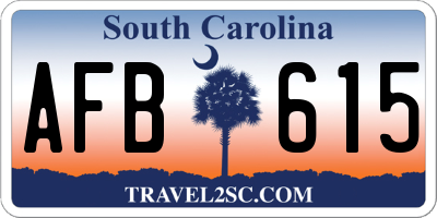 SC license plate AFB615