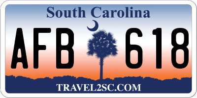 SC license plate AFB618