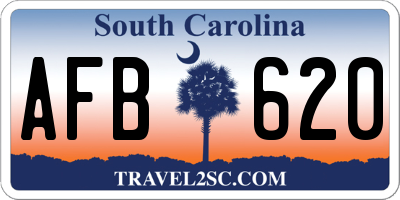 SC license plate AFB620