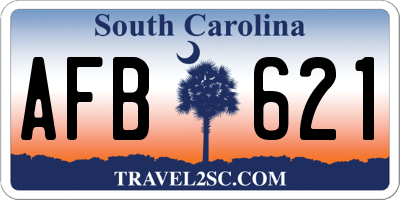 SC license plate AFB621