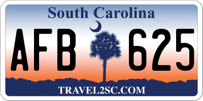 SC license plate AFB625