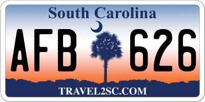 SC license plate AFB626