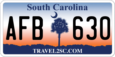 SC license plate AFB630