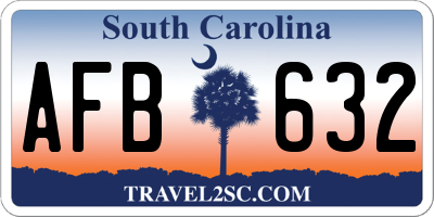SC license plate AFB632