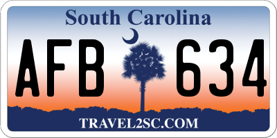 SC license plate AFB634