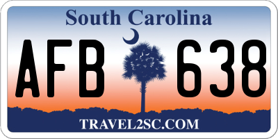 SC license plate AFB638