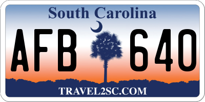 SC license plate AFB640