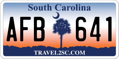 SC license plate AFB641