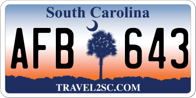 SC license plate AFB643