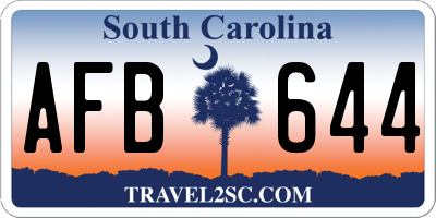 SC license plate AFB644