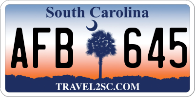 SC license plate AFB645