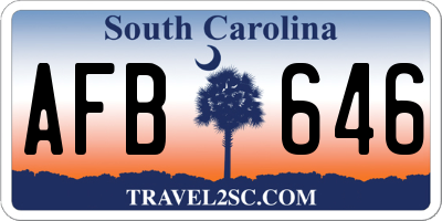 SC license plate AFB646