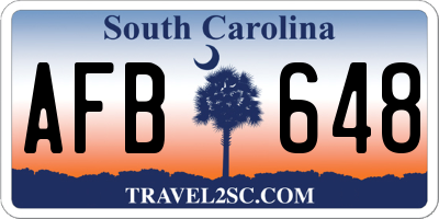 SC license plate AFB648