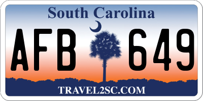 SC license plate AFB649