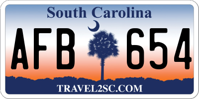 SC license plate AFB654