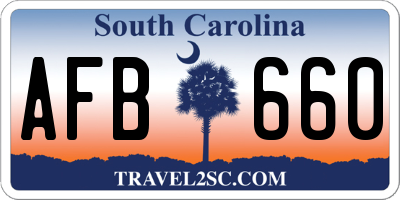 SC license plate AFB660