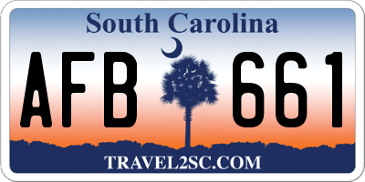 SC license plate AFB661