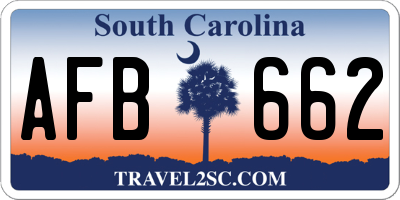 SC license plate AFB662