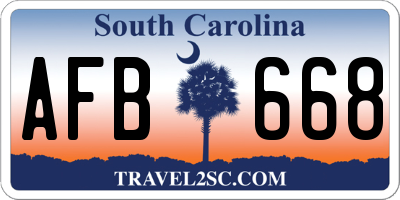 SC license plate AFB668