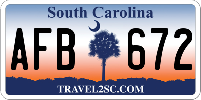 SC license plate AFB672