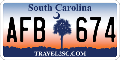 SC license plate AFB674