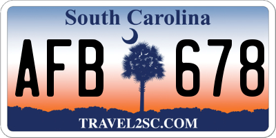 SC license plate AFB678