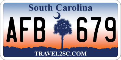 SC license plate AFB679