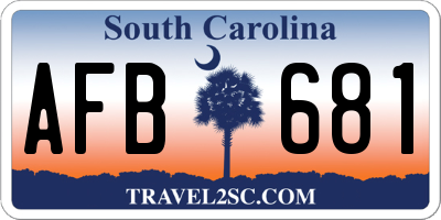 SC license plate AFB681