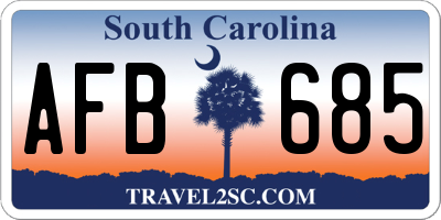 SC license plate AFB685