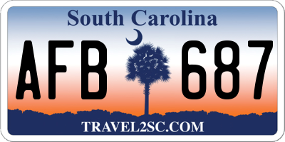 SC license plate AFB687