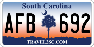 SC license plate AFB692