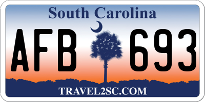 SC license plate AFB693