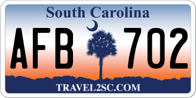 SC license plate AFB702
