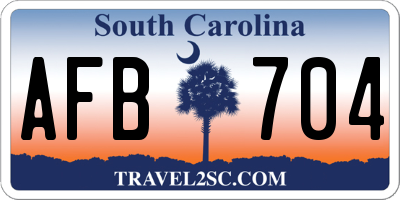 SC license plate AFB704