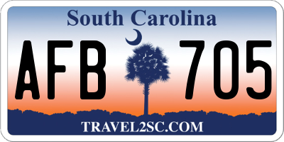 SC license plate AFB705