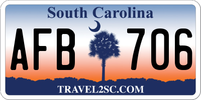 SC license plate AFB706