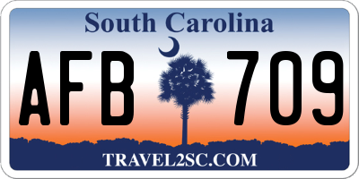SC license plate AFB709