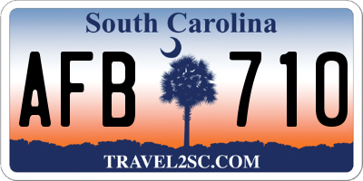 SC license plate AFB710