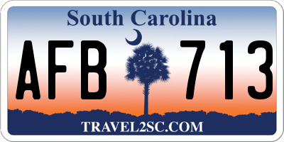 SC license plate AFB713