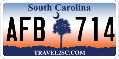 SC license plate AFB714