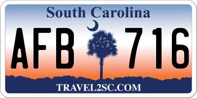 SC license plate AFB716