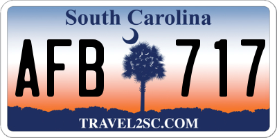 SC license plate AFB717