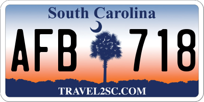 SC license plate AFB718