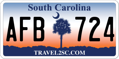 SC license plate AFB724