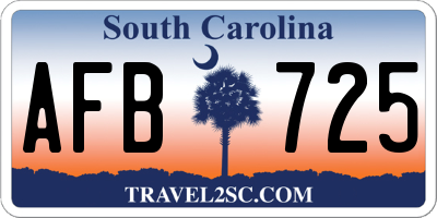 SC license plate AFB725