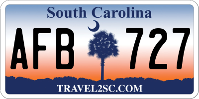 SC license plate AFB727
