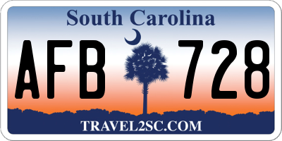 SC license plate AFB728