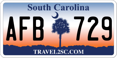 SC license plate AFB729