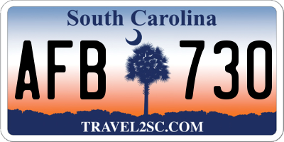 SC license plate AFB730