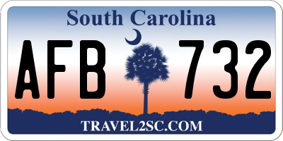 SC license plate AFB732